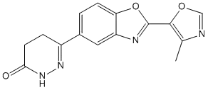 Molecular Structure of 105737-38-0 (3(2H)-Pyridazinone,4,5-dihydro-6-[2-(4-methyl-5-oxazolyl)-5-benzoxazolyl]-)